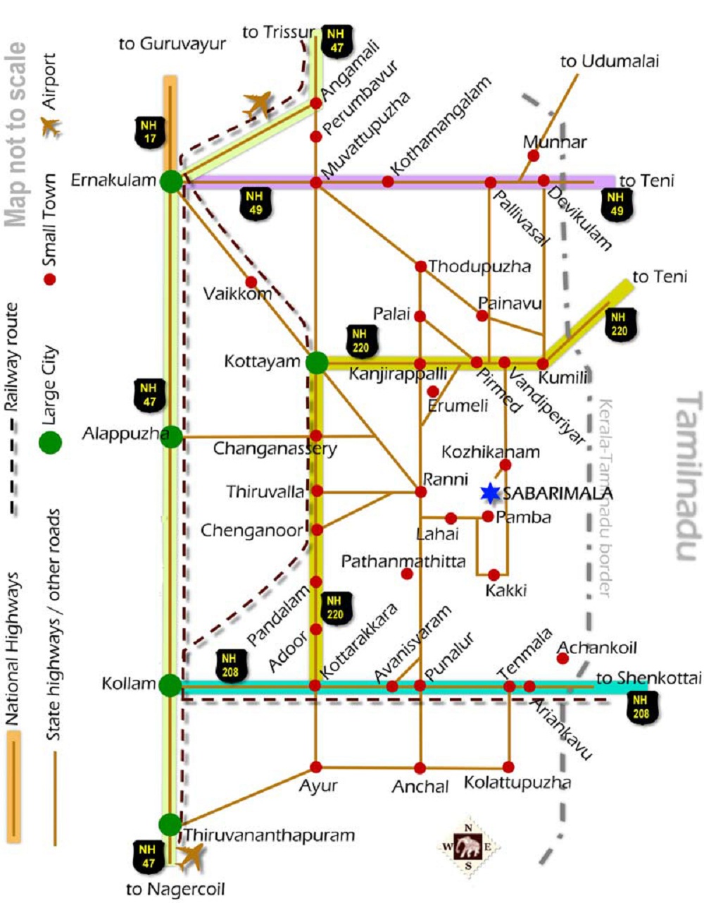 Travelling And Route Map Sabarimala Temple,Kerala